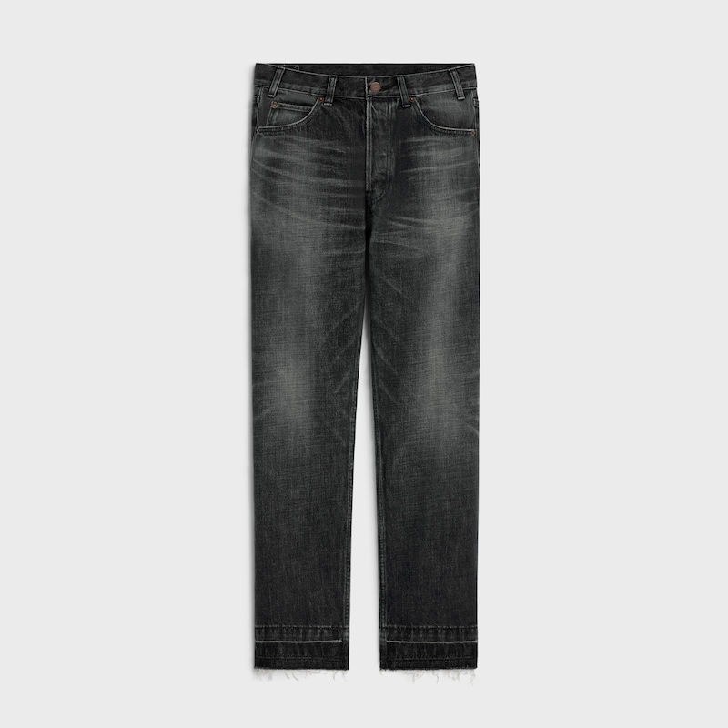 jeans wesley in denim nero con lavaggio ice wash