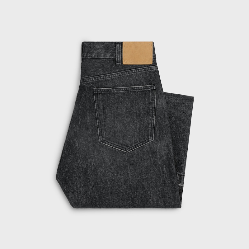 jeans wesley in denim nero con lavaggio ice wash