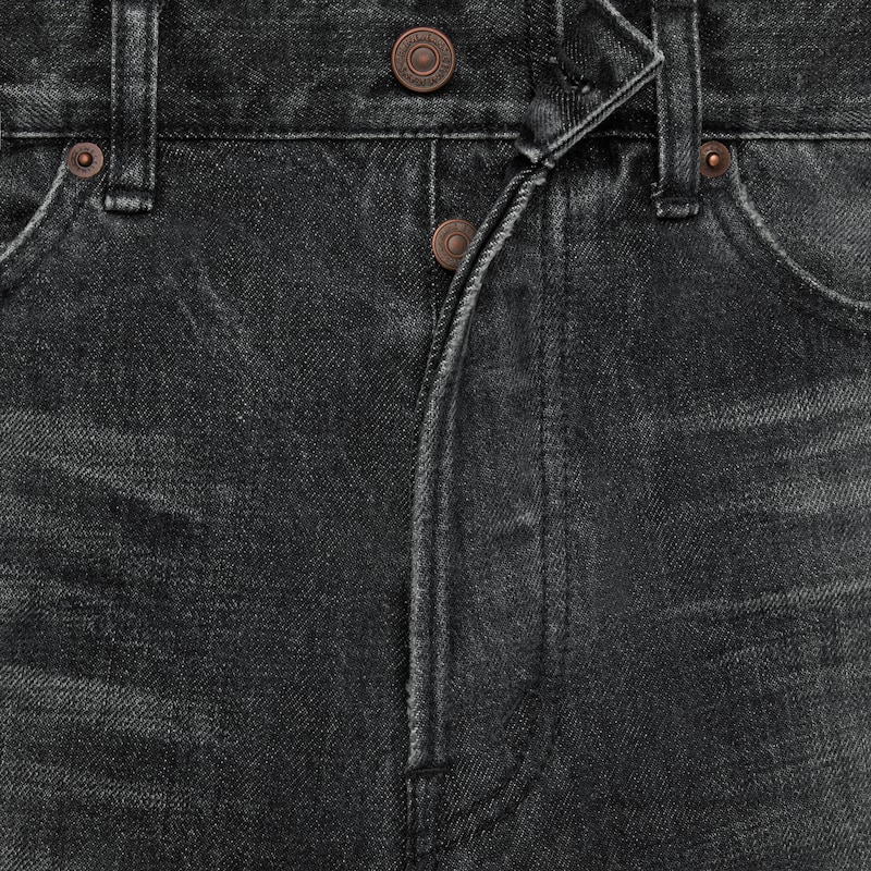 jeans wesley in denim nero con lavaggio ice wash