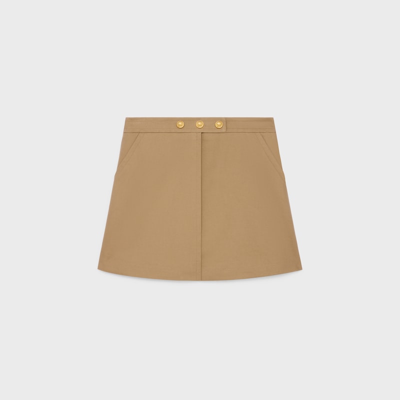 gonna corta in gabardine di cotone