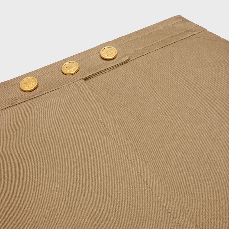 gonna corta in gabardine di cotone