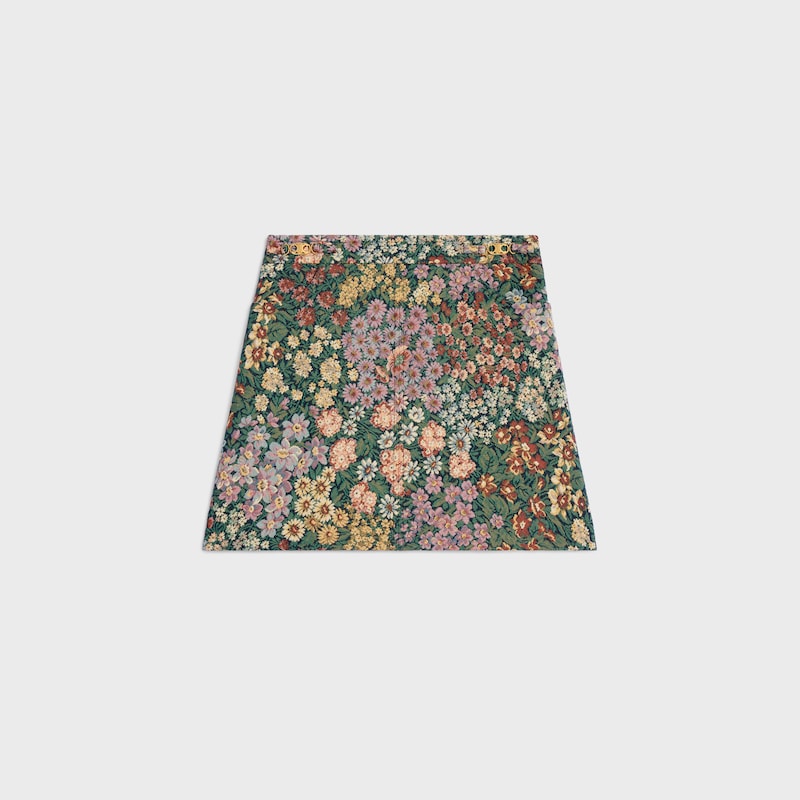 minigonna in jacquard di cotone