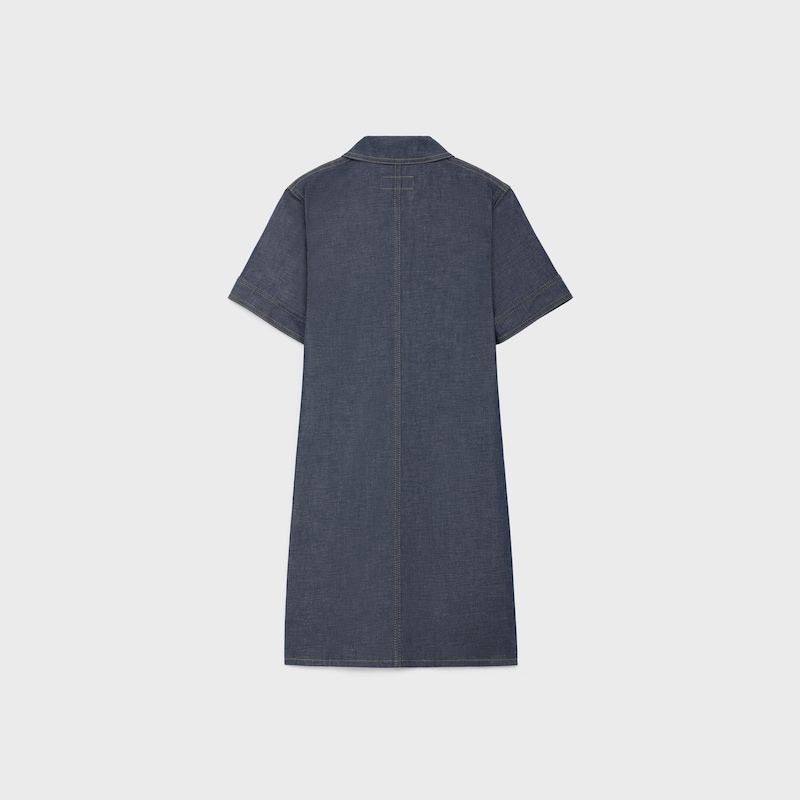 mini abito in denim lavato grezzo