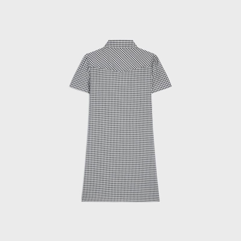 mini abito camicia in seta vichy