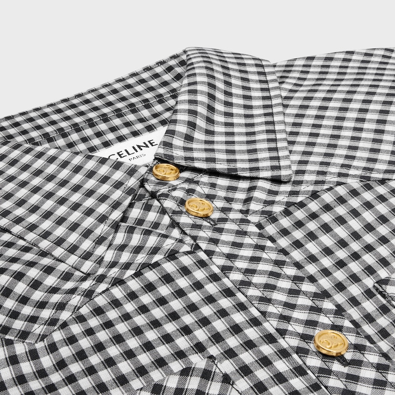 mini abito camicia in seta vichy