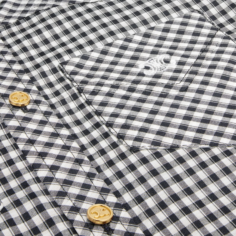 mini abito camicia in seta vichy