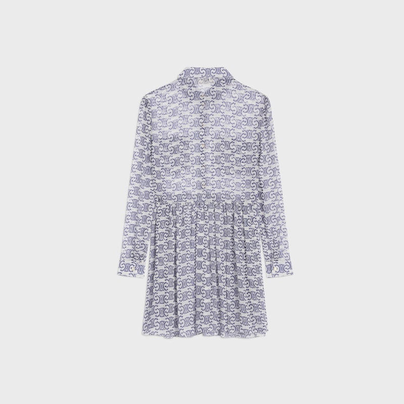 mini abito camicia in creponne di seta