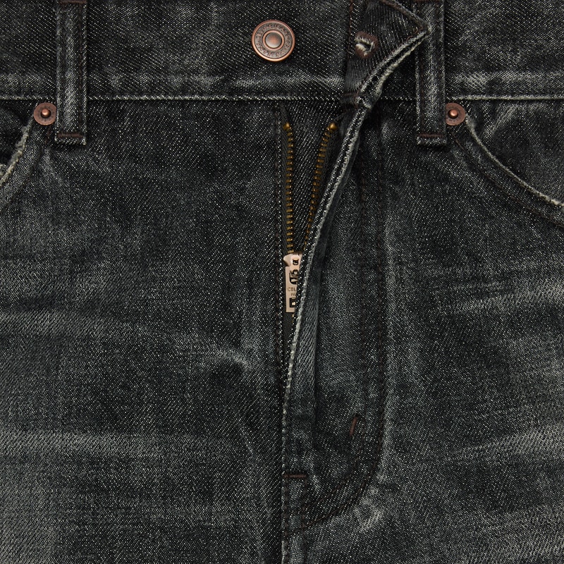 jeans kitty in denim nero lavato con risciacquo
