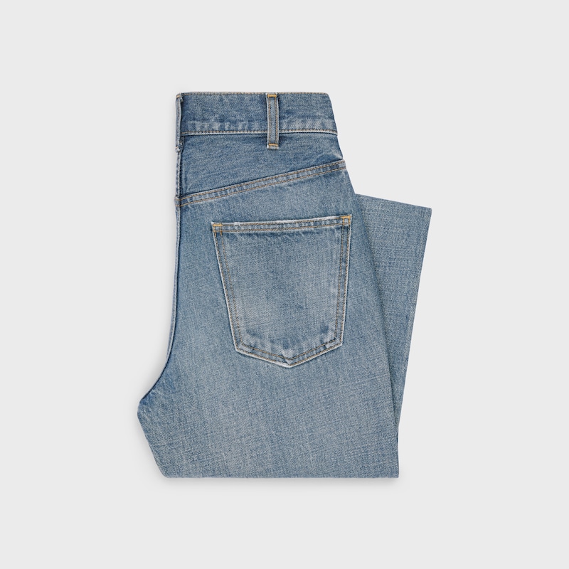jeans dylan a zampa con firma in denim lavaggio union