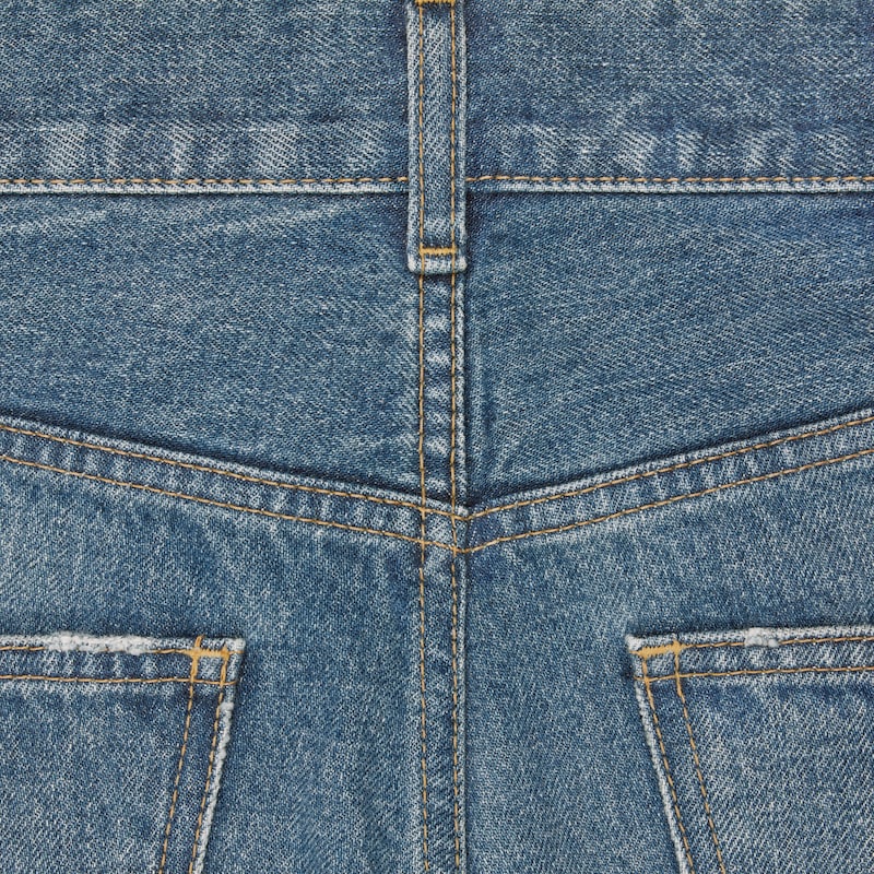jeans dylan a zampa con firma in denim lavaggio union
