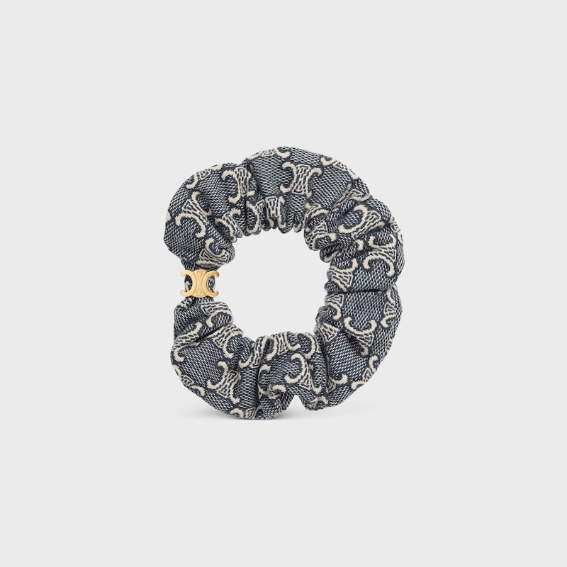 scrunchy celine jacquard triomphe in cotone poliestere poliammide e ottone con finitura oro
