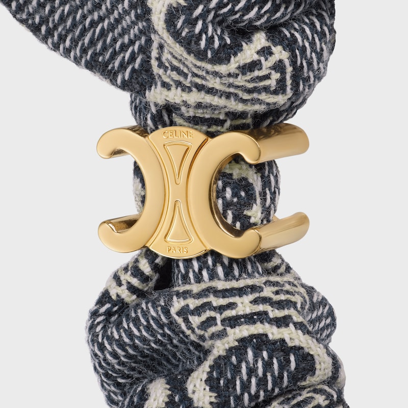 scrunchy celine jacquard triomphe in cotone poliestere poliammide e ottone con finitura oro