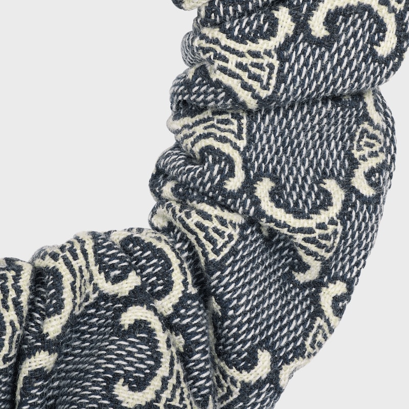 scrunchy celine jacquard triomphe in cotone poliestere poliammide e ottone con finitura oro