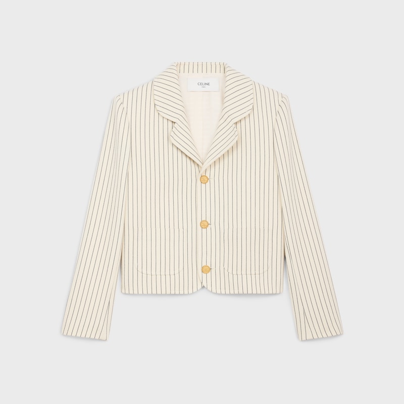 giacca in gabardine di cotone a righe