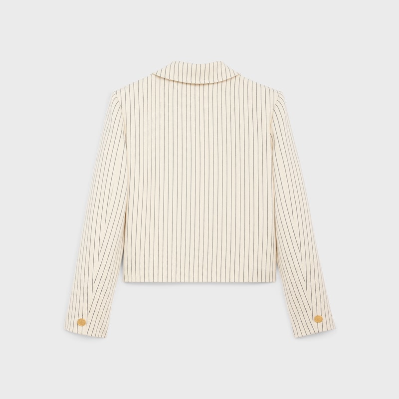 giacca in gabardine di cotone a righe