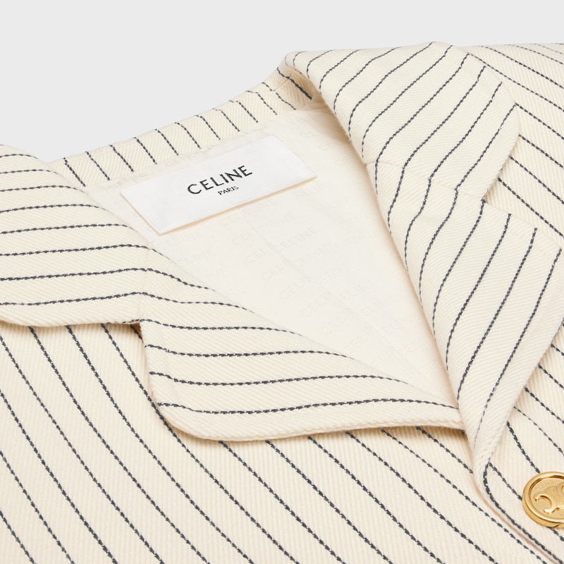 giacca in gabardine di cotone a righe