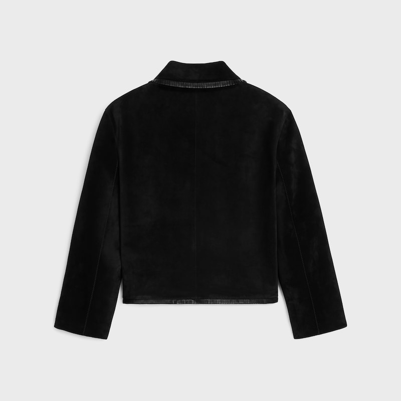 giacca blouson dritta in camoscio