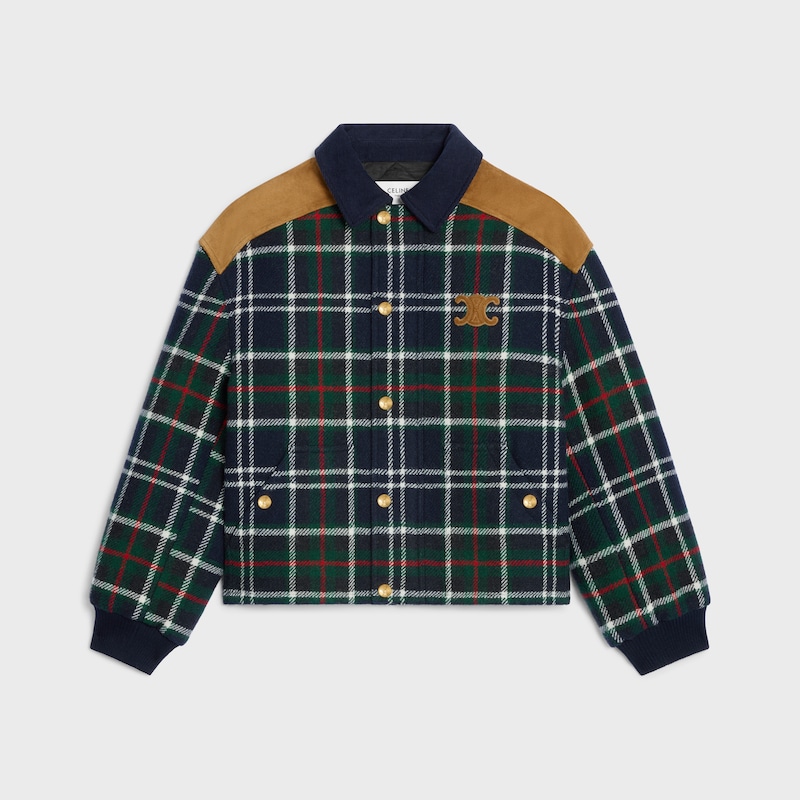 giubbotto blouson triomphe in lana tartan