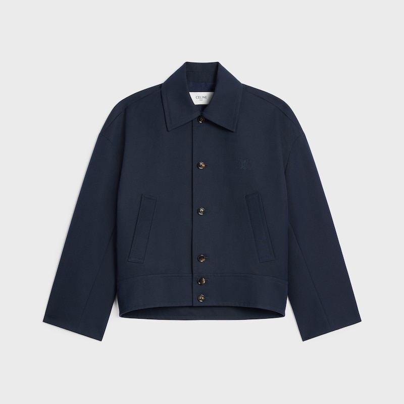 giacca in gabardine di cotone e lana
