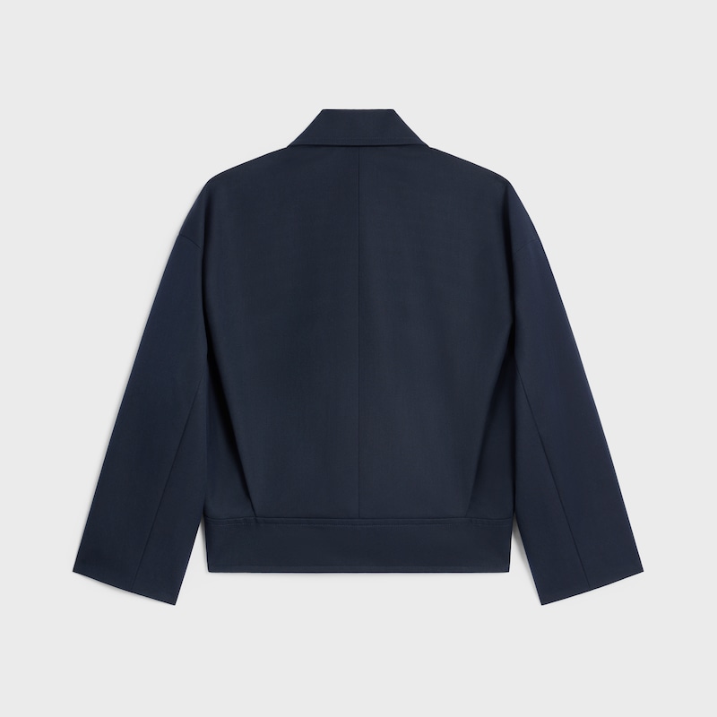 giacca in gabardine di cotone e lana
