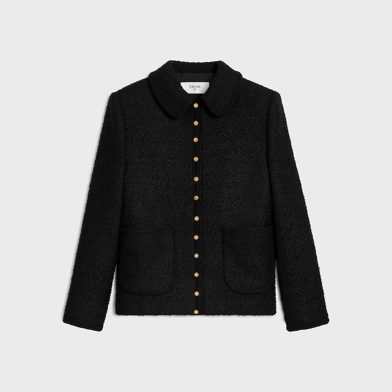 giacca chasseur in cashmere bouclette natte