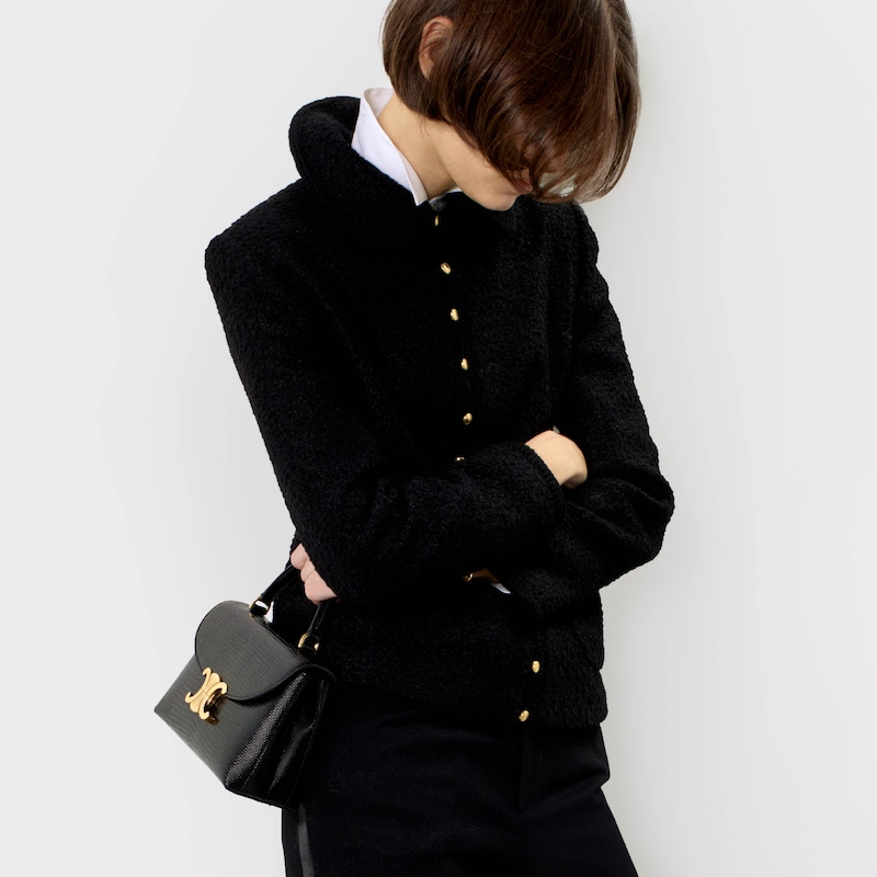 giacca chasseur in cashmere bouclette natte