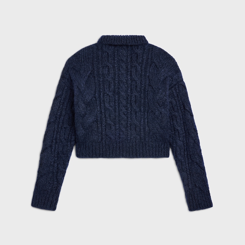 maglione in mohair e lana aran