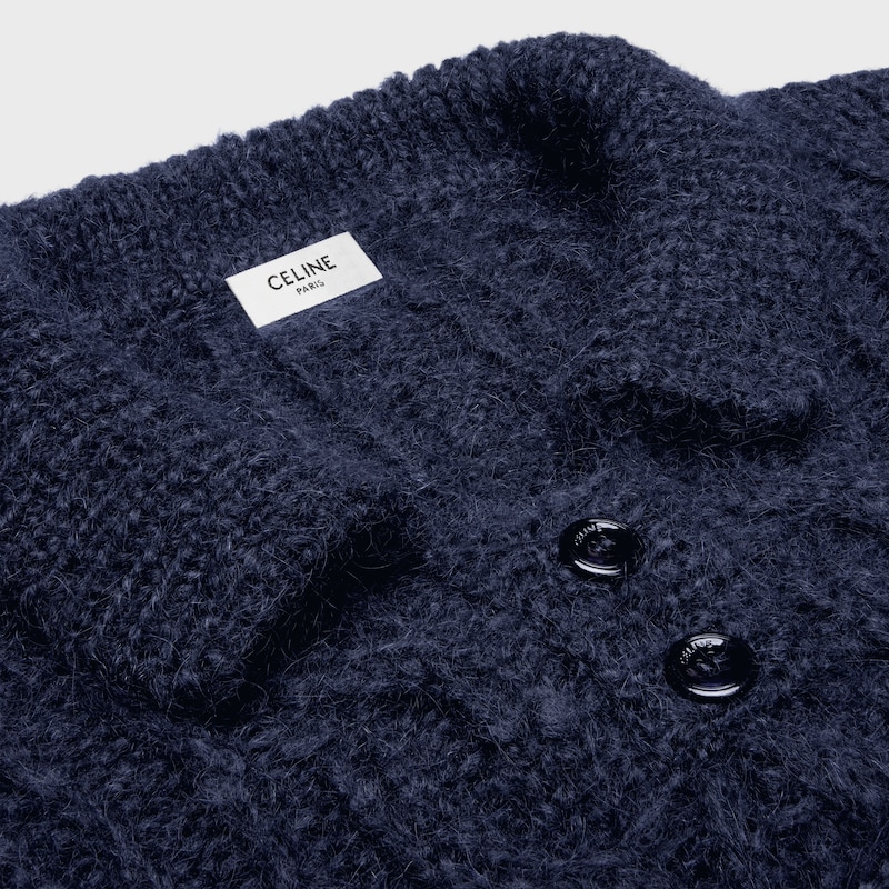 maglione in mohair e lana aran