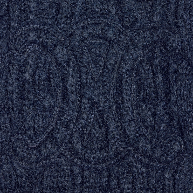 maglione in mohair e lana aran