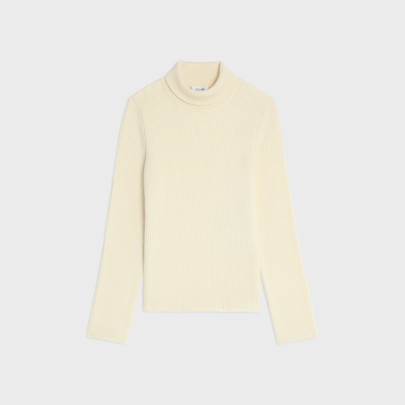maglia a collo alto in lana a righe