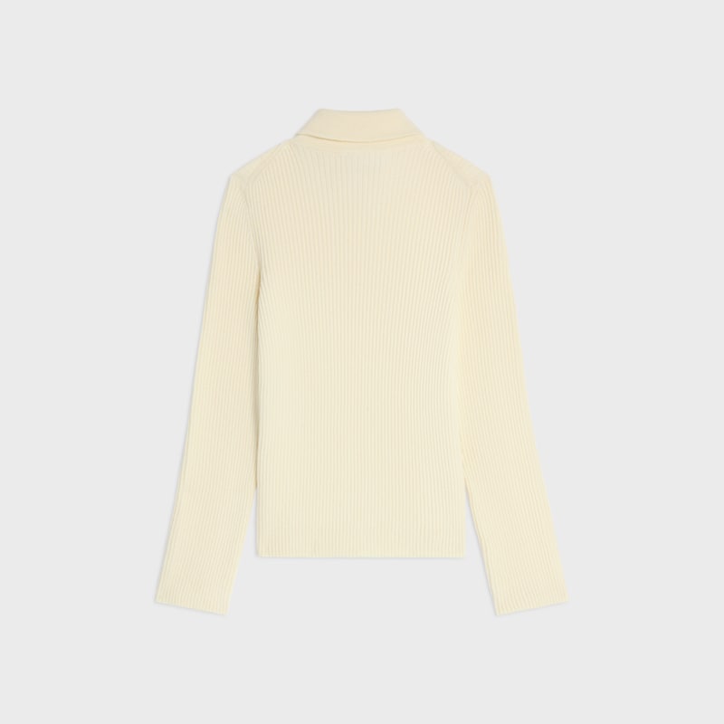 maglia a collo alto in lana a righe