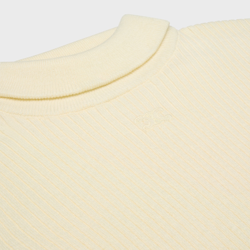maglia a collo alto in lana a righe