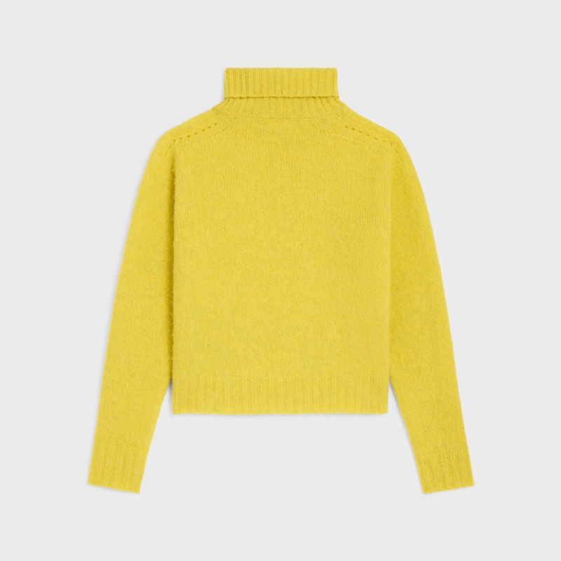 maglione a collo alto in lana shetland