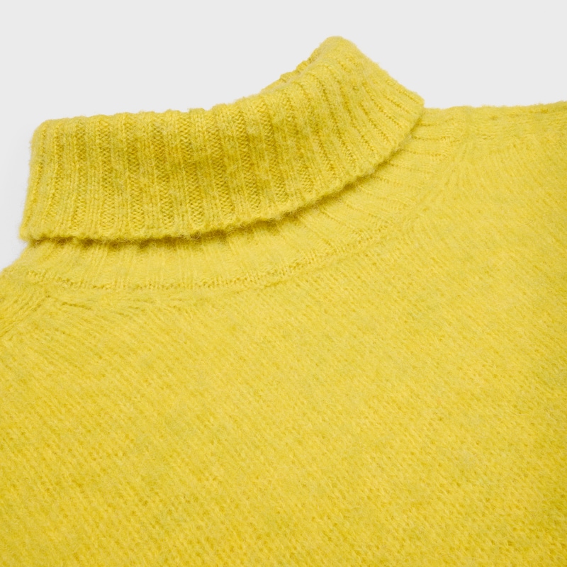 maglione a collo alto in lana shetland