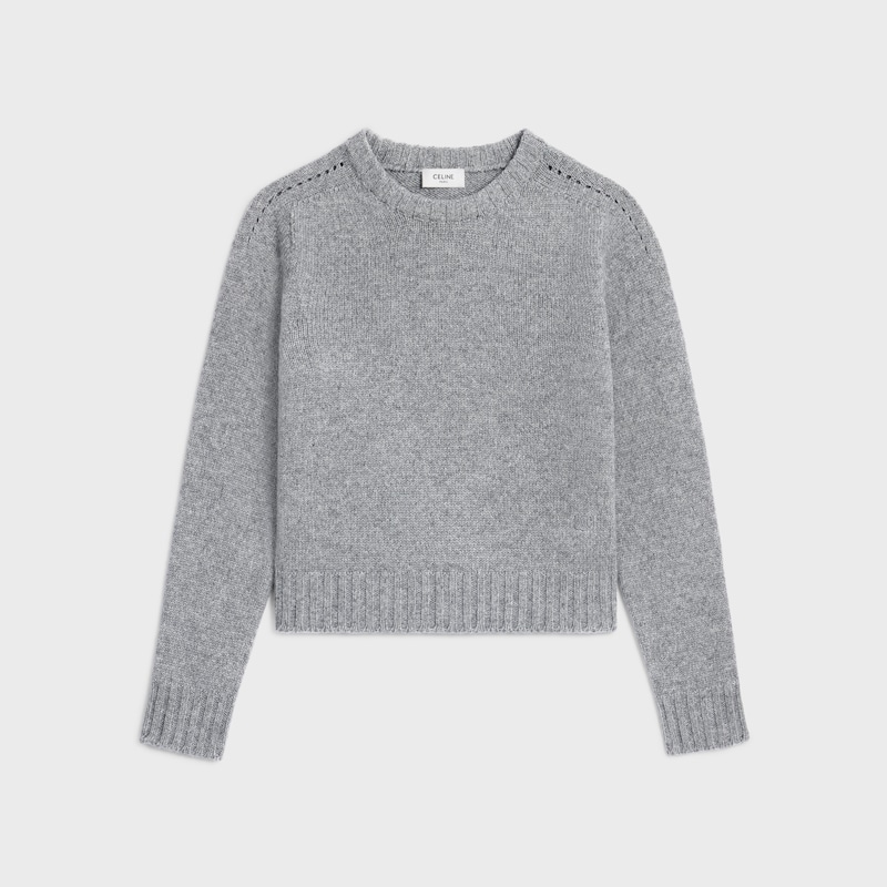 maglione girocollo in cashmere senza cuciture