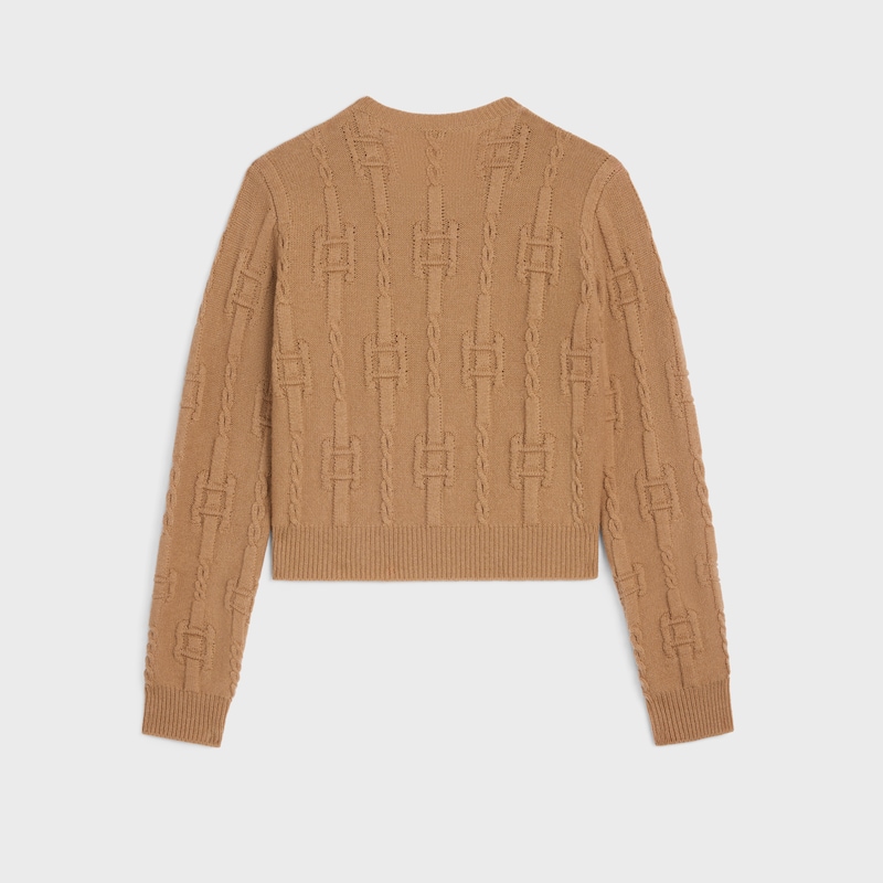 maglione girocollo in cashmere con catene