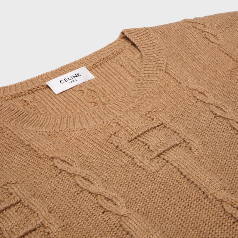maglione girocollo in cashmere con catene