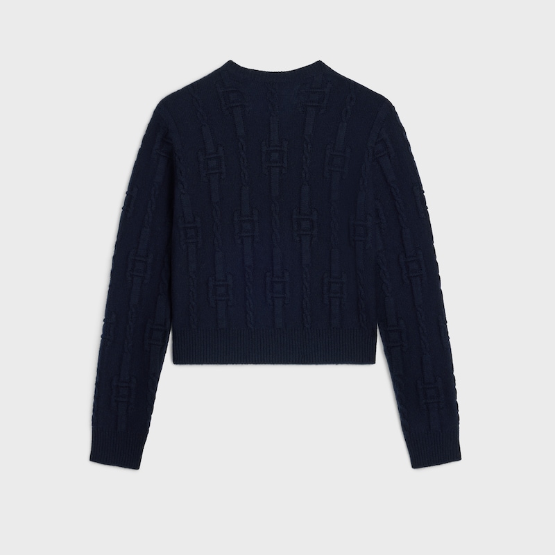 maglione girocollo in cashmere con catene