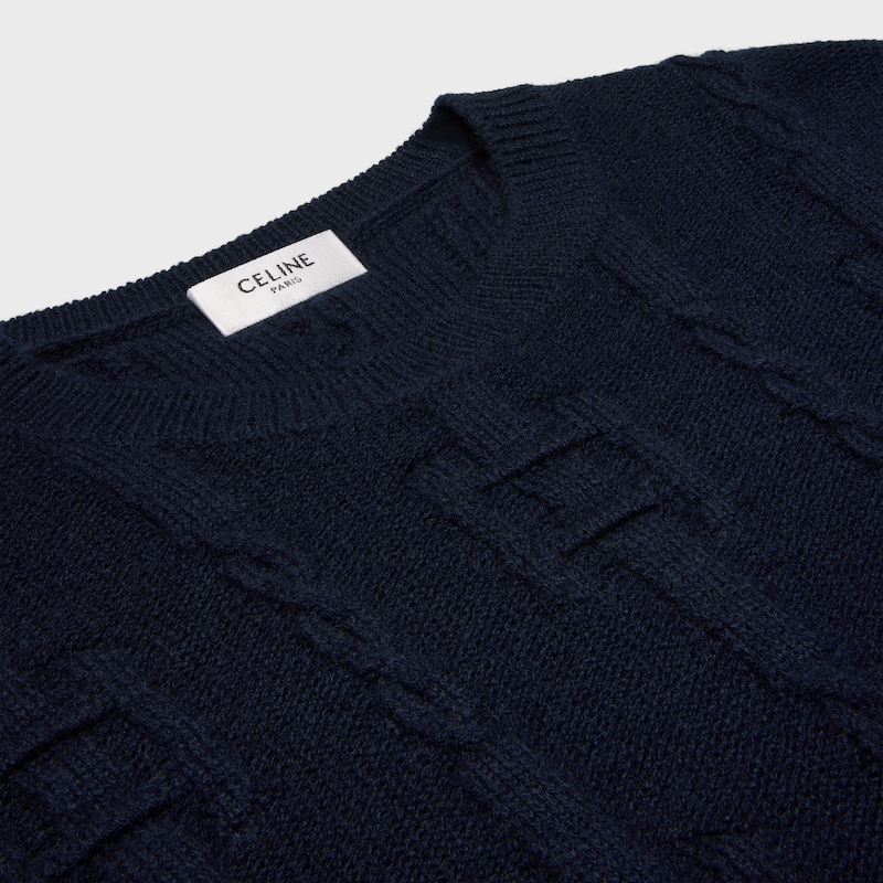 maglione girocollo in cashmere con catene