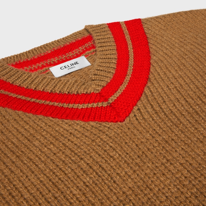 maglione con scollo a v in cashmere
