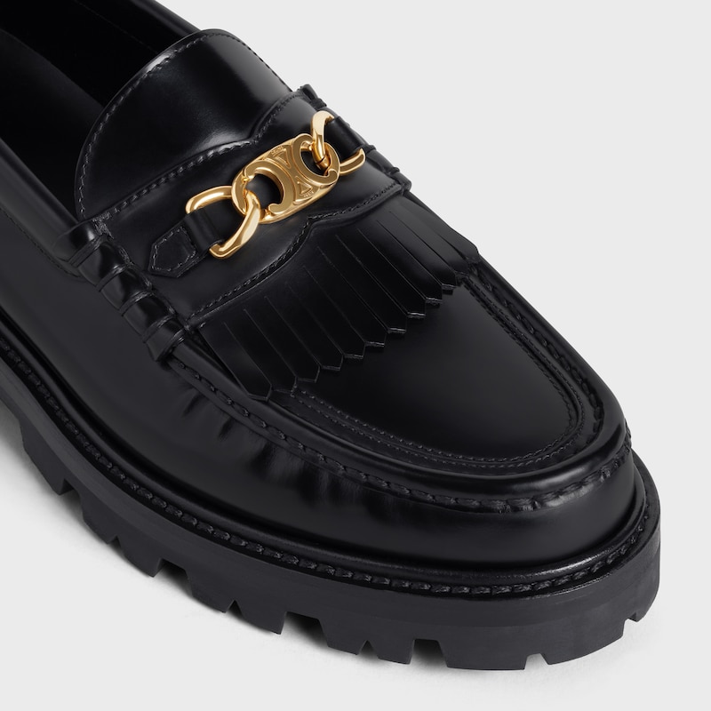 mocassino celine margaret con catena triomphe in toro lucido