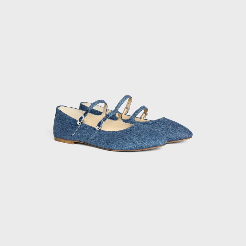 les ballerines celine doppio cinturino in denim