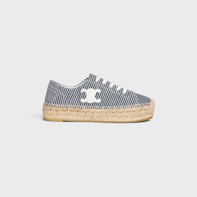 les espadrilles celine lace-up in tela oshkosh e pelle di vitello