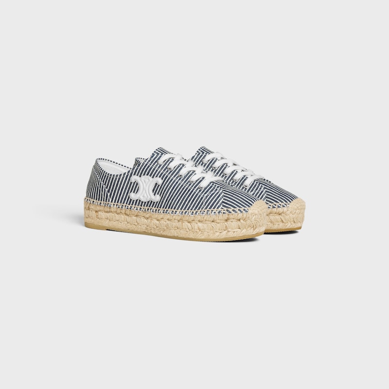 les espadrilles celine lace-up in tela oshkosh e pelle di vitello