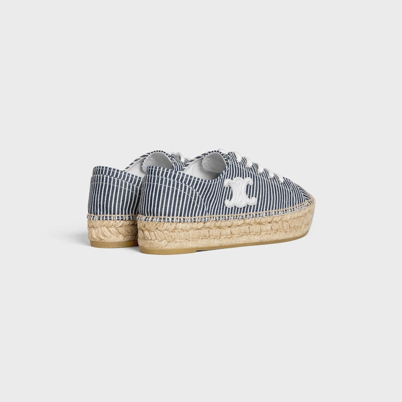 les espadrilles celine lace-up in tela oshkosh e pelle di vitello