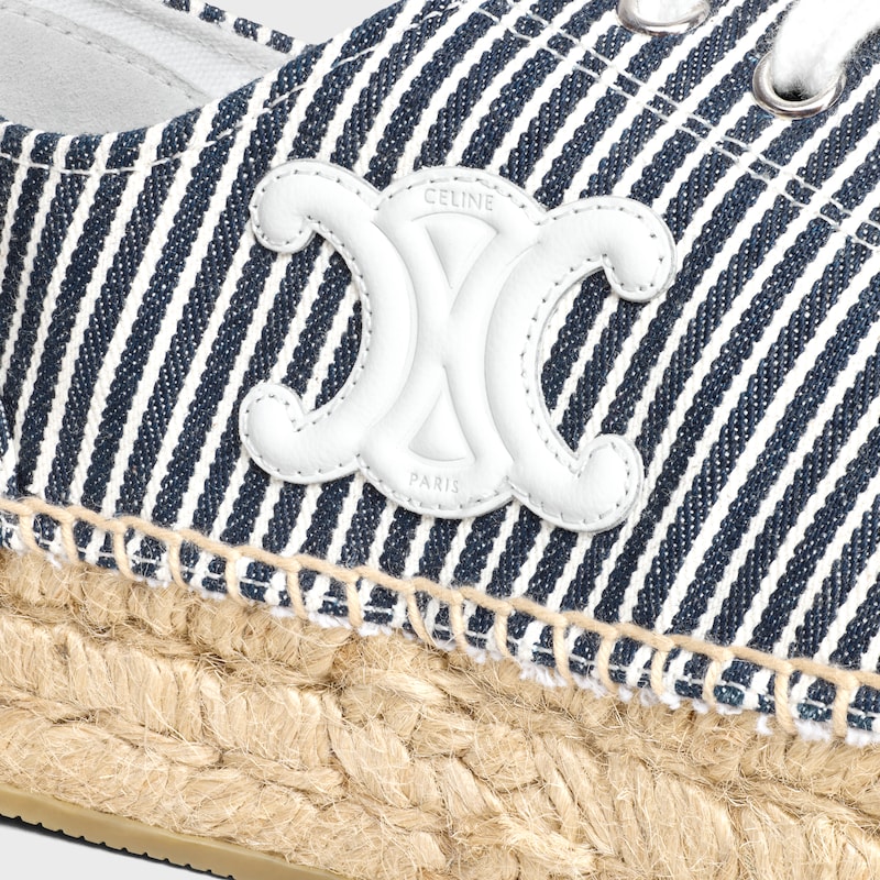 les espadrilles celine lace-up in tela oshkosh e pelle di vitello