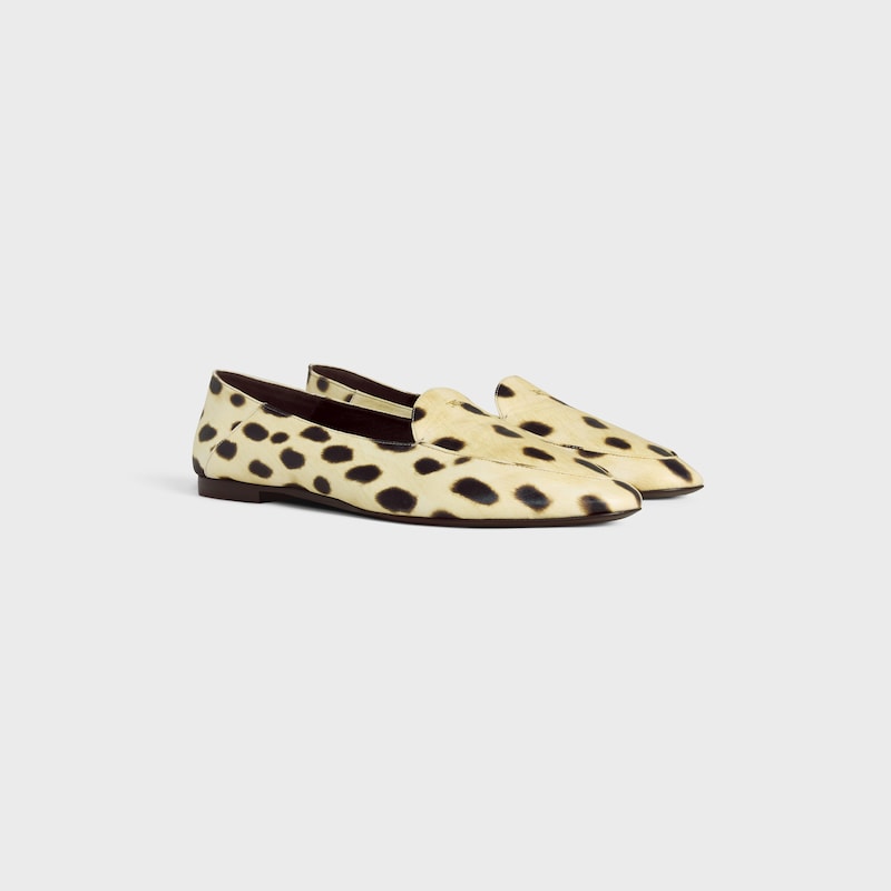 aura - mocassino slip-on in pelle di agnello stampa leopardata
