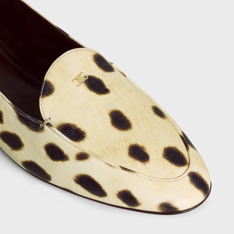 aura - mocassino slip-on in pelle di agnello stampa leopardata