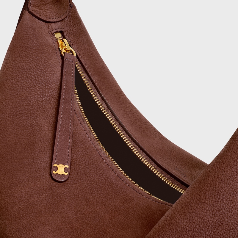 borsa celine lulu grande in pelle di vitello nabuk martellata