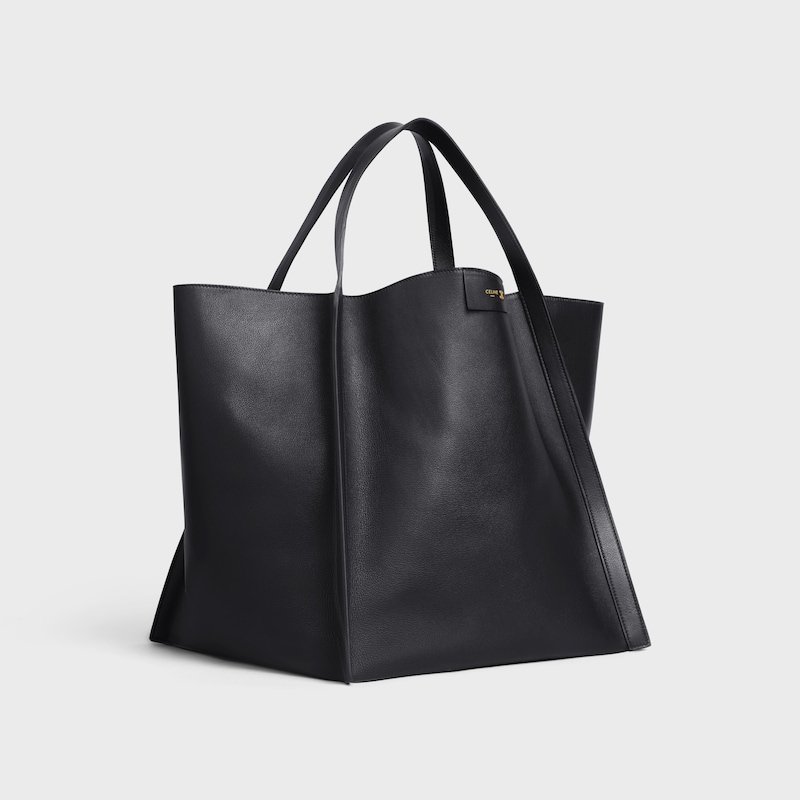 borsa cubo media in morbida pelle di vitello
